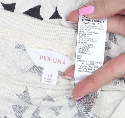 Womens UK Size 14 Per Una Beige Basic T-Shirt