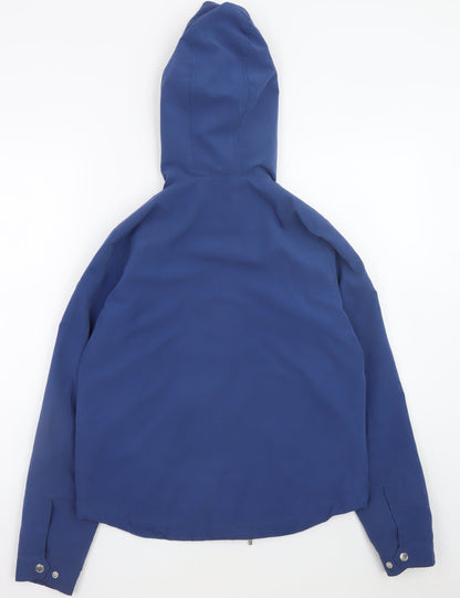 Only Men's Blue Hooded Windbreaker Jacket Size S Polyester Nylon