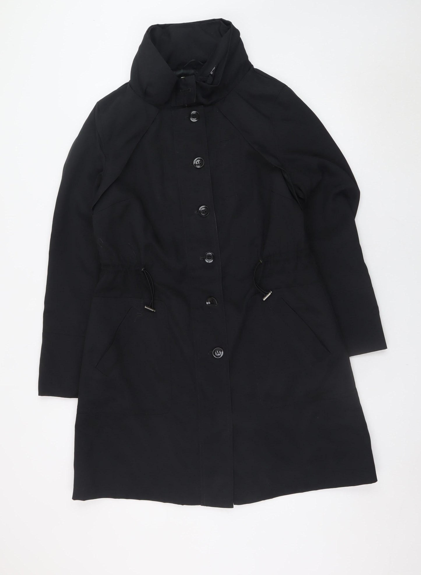 Womens UK Size 12 Marks and Spencer Black Trench Coat