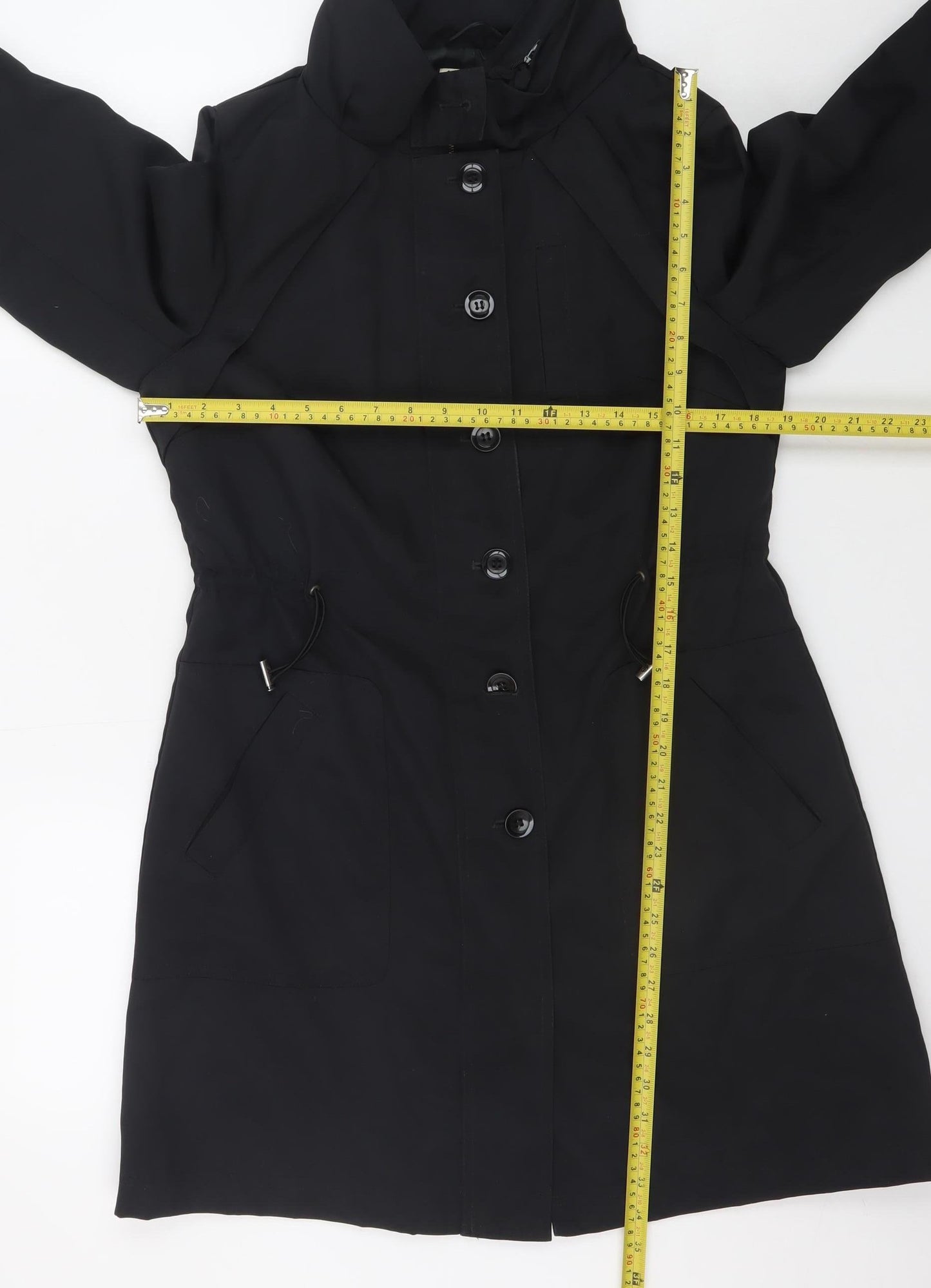 Womens UK Size 12 Marks and Spencer Black Trench Coat