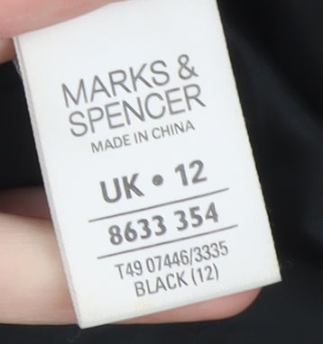 Womens UK Size 12 Marks and Spencer Black Trench Coat
