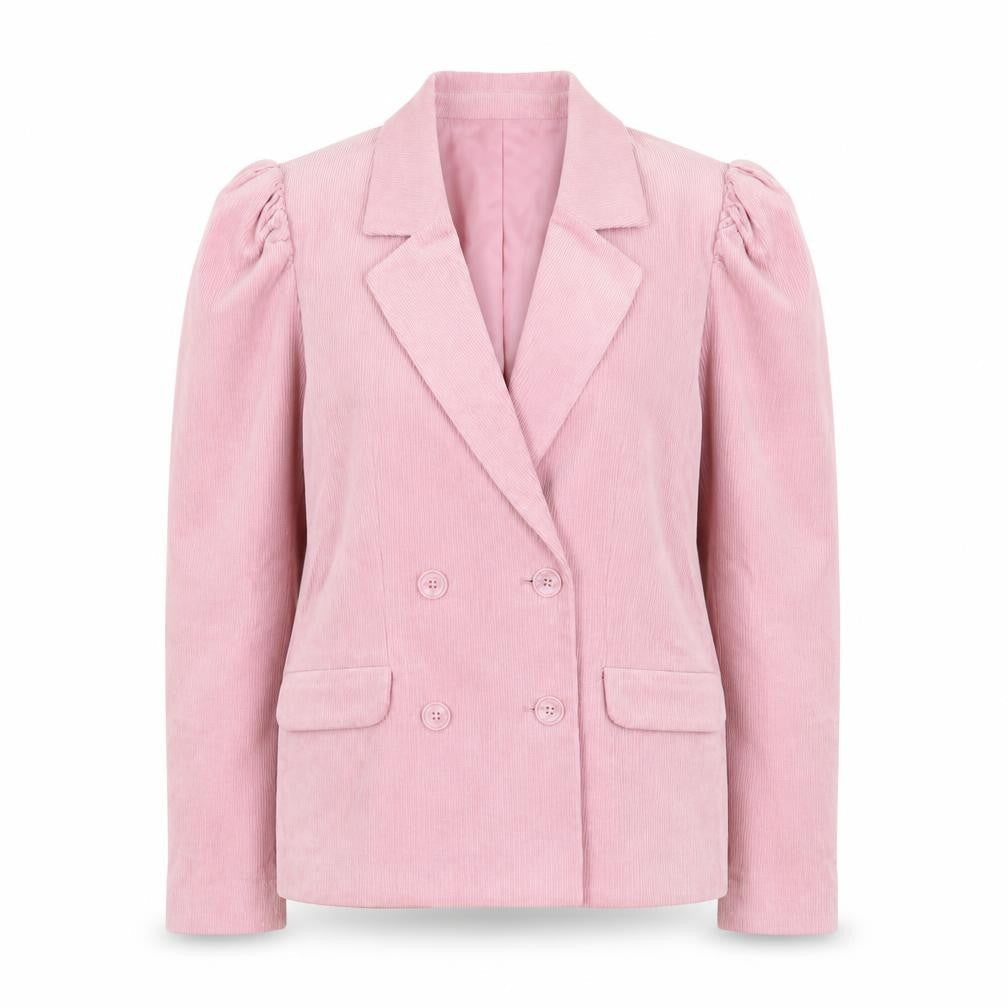 Monki Women Pink Corduroy Blazer Size 8 Double Breasted Jacket