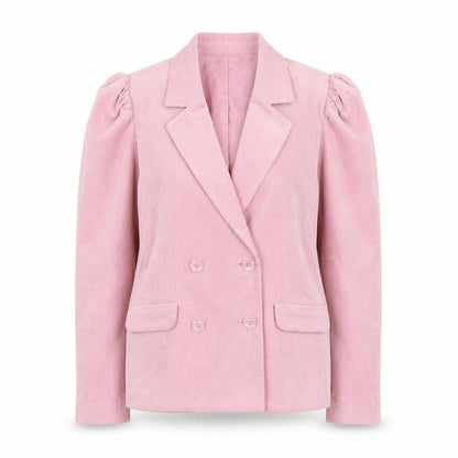 Monki Women Pink Corduroy Blazer Size 8 Double Breasted Jacket