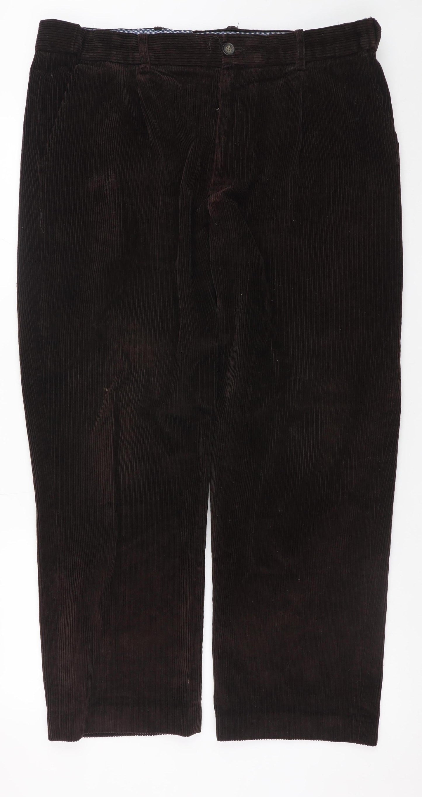 Mens UK Size 36S Maine New England Regular Fit Chino Brown Trousers