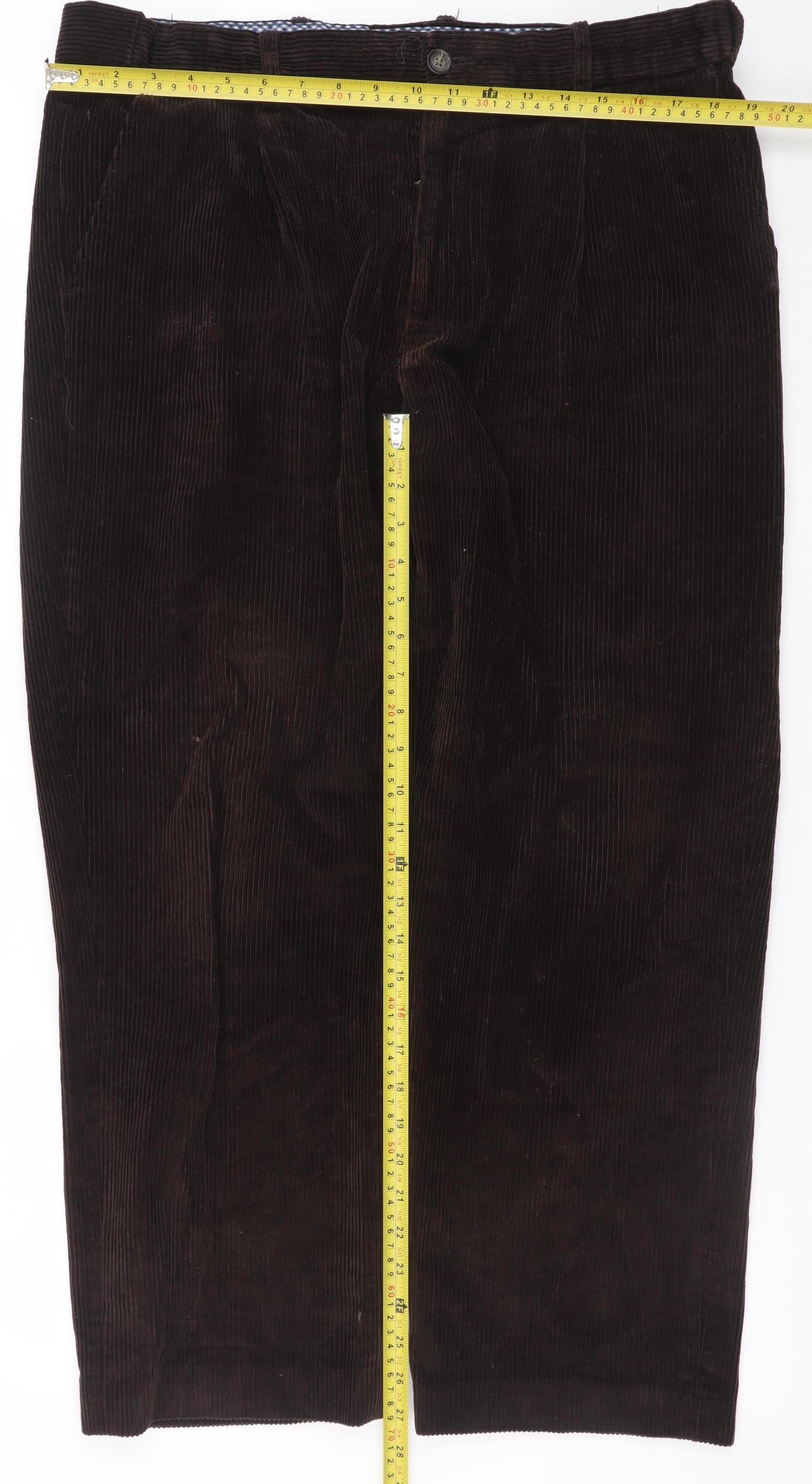 Mens UK Size 36S Maine New England Regular Fit Chino Brown Trousers
