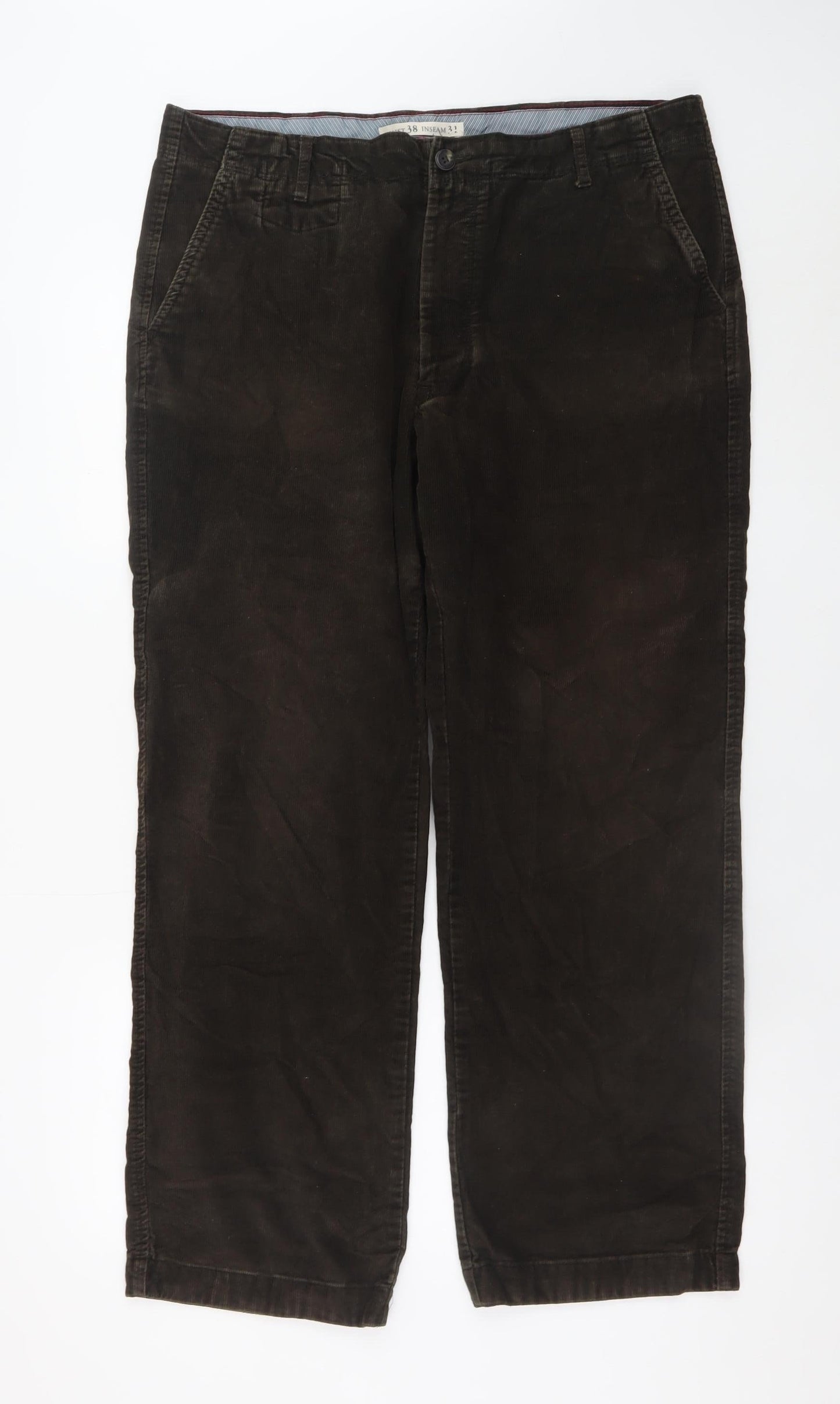 Mens UK Size 38 Marks and Spencer Regular Fit Chino Brown Trousers