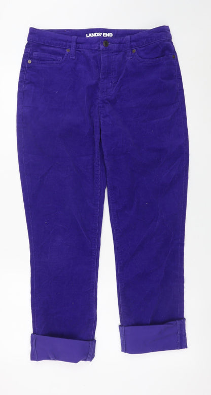Lands' End Women's Purple Corduroy Chino Trousers UK 12