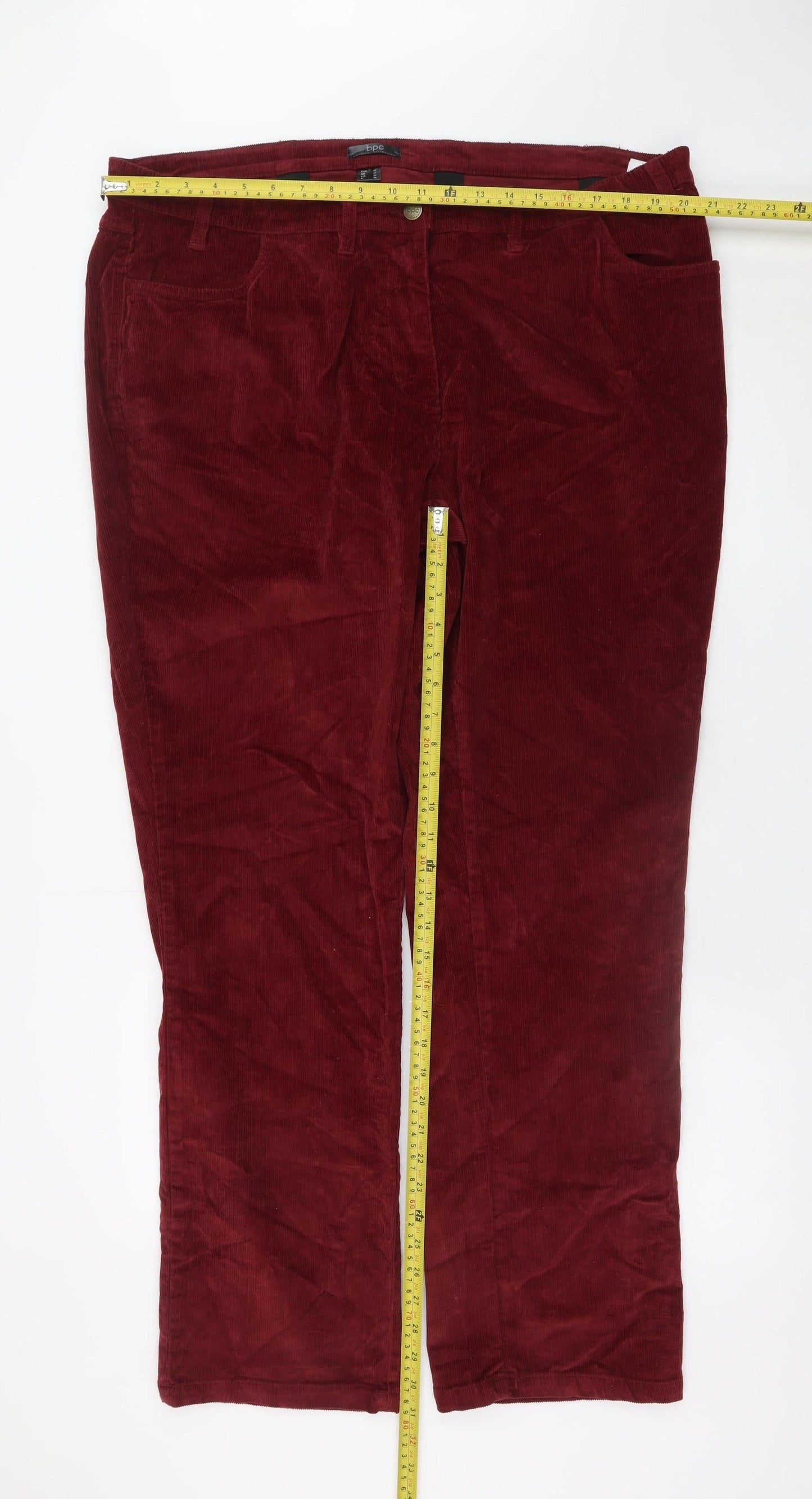 Womens UK Size 24 bpc Bonprix Collection Regular Fit Casual Workwear Red Trouser