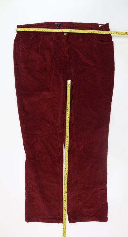 Womens UK Size 24 bpc Bonprix Collection Regular Fit Casual Workwear Red Trouser