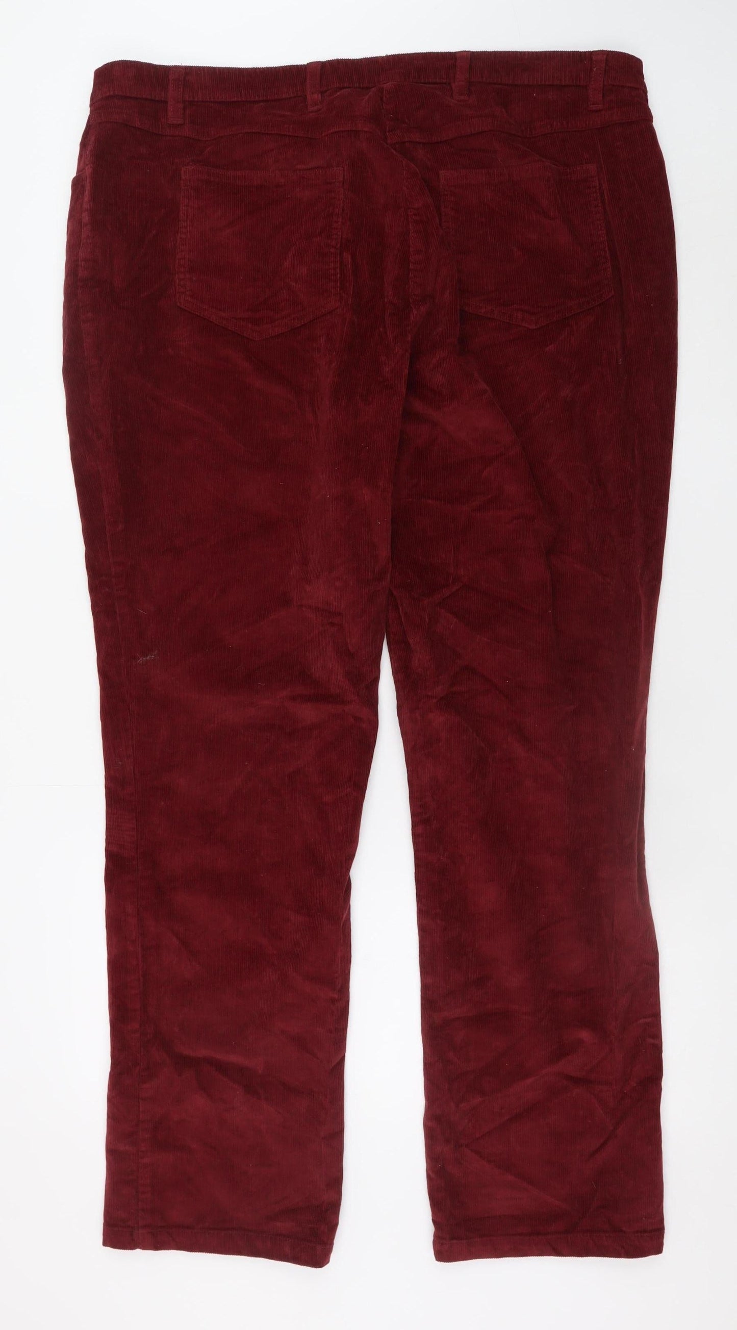 Womens UK Size 24 bpc Bonprix Collection Regular Fit Casual Workwear Red Trouser