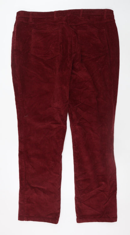 Womens UK Size 24 bpc Bonprix Collection Regular Fit Casual Workwear Red Trouser