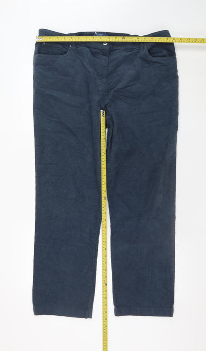 Cotton Traders Men's Blue Corduroy Trousers Size 18 Regular Fit
