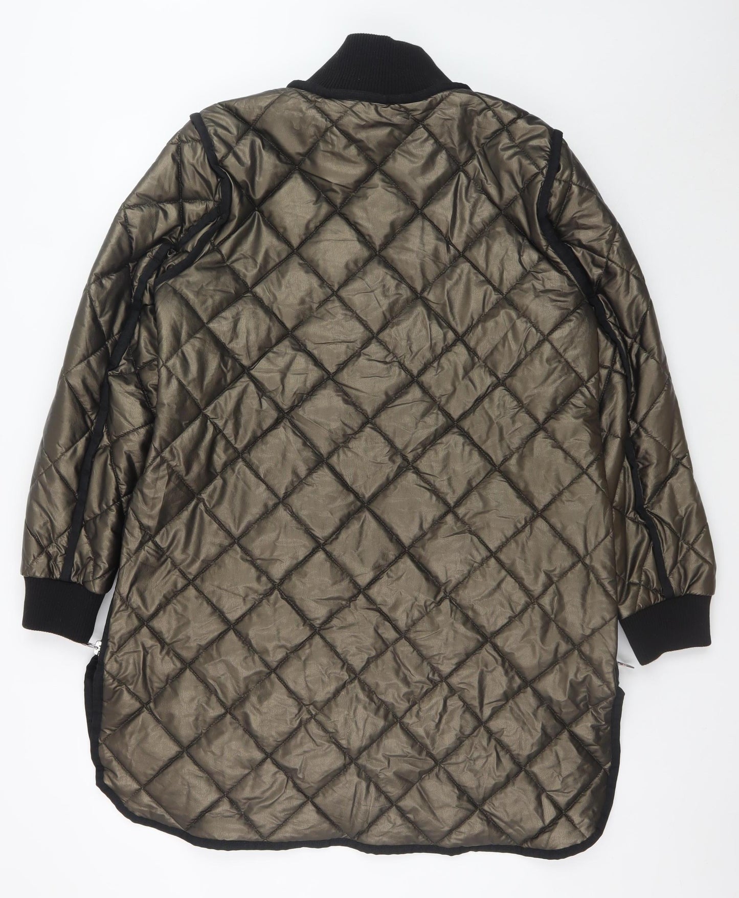 Nuage Womens Brown Quilted Long Coat Size M Winter Padded Jacket