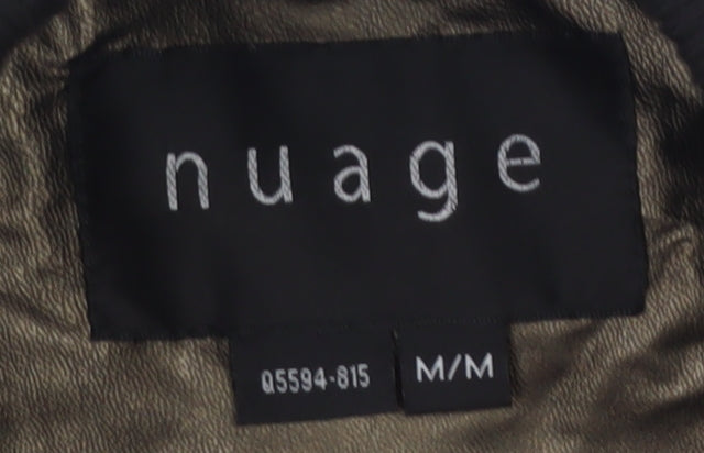 Nuage Womens Brown Quilted Long Coat Size M Winter Padded Jacket