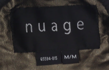 Nuage Womens Brown Quilted Long Coat Size M Winter Padded Jacket