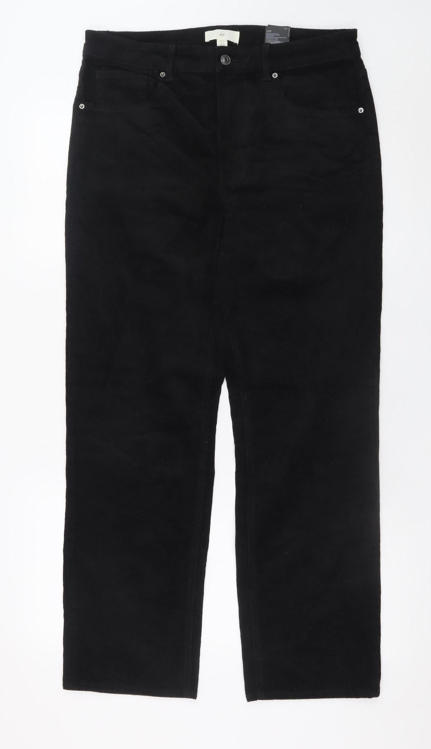 Womens UK Size 16 H&M Regular Fit Casual Workwear Black Trousers
