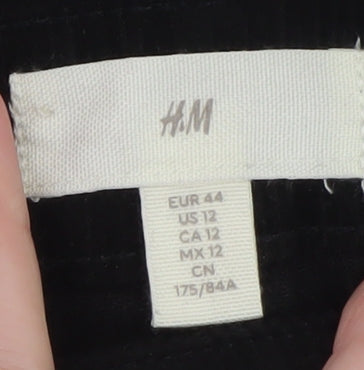 Womens UK Size 16 H&M Regular Fit Casual Workwear Black Trousers