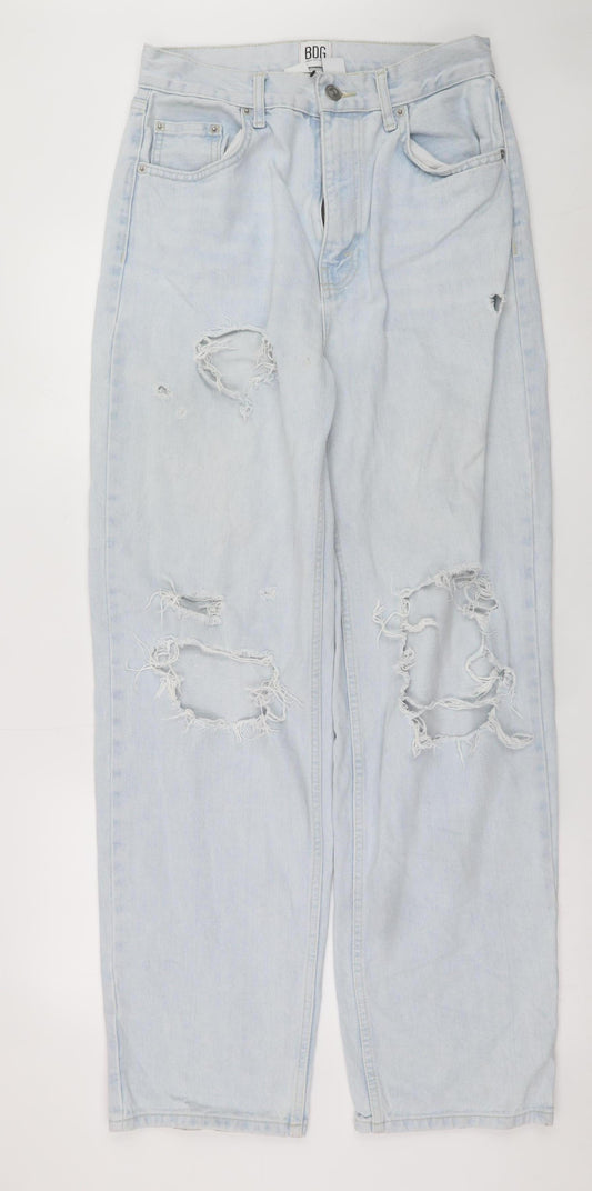 Womens UK Size 12 BDG Relaxed Fit Baggy Blue Jeans