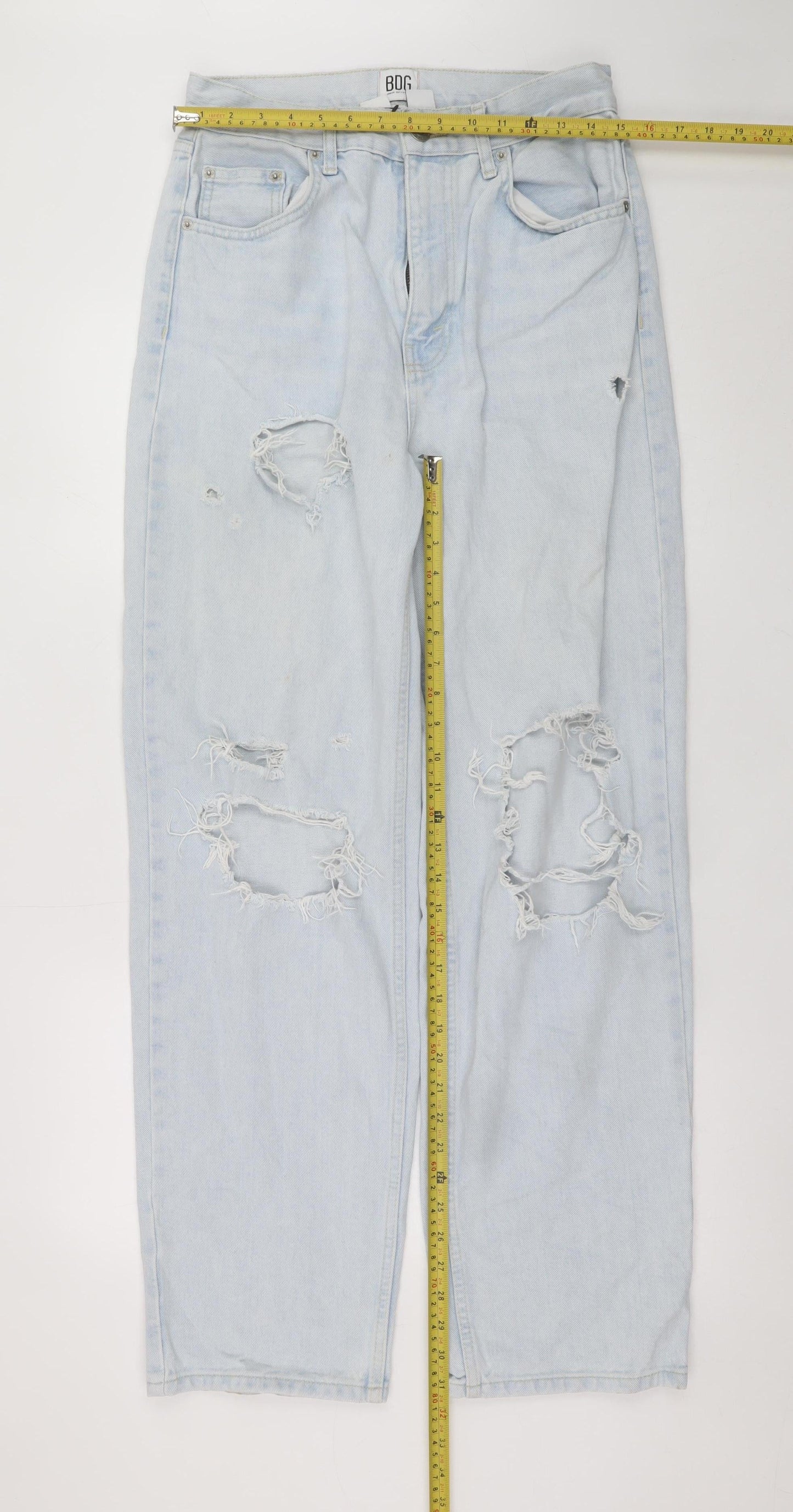 Womens UK Size 12 BDG Relaxed Fit Baggy Blue Jeans