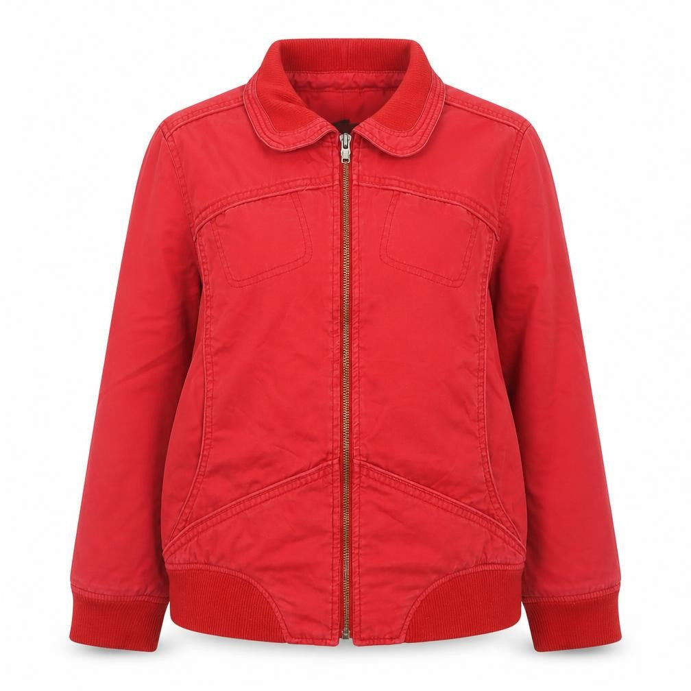 MNG Women’s Red Bomber Jacket Size 14 Lined Casual Zip Front