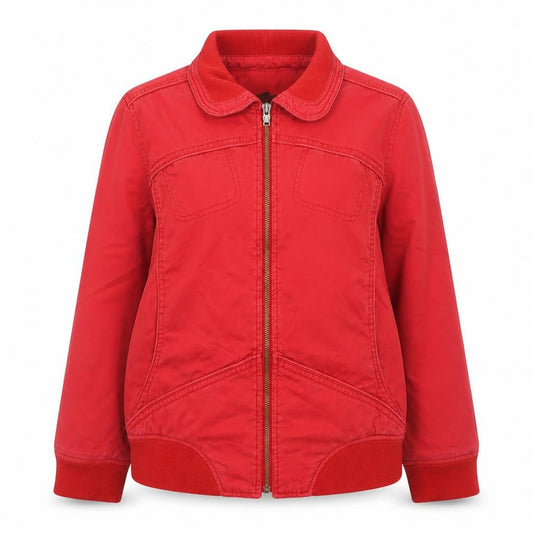 MNG Women’s Red Bomber Jacket Size 14 Lined Casual Zip Front