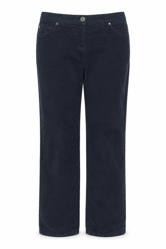 BHS Women Black Corduroy Chino Trousers Size 10 Regular Fit