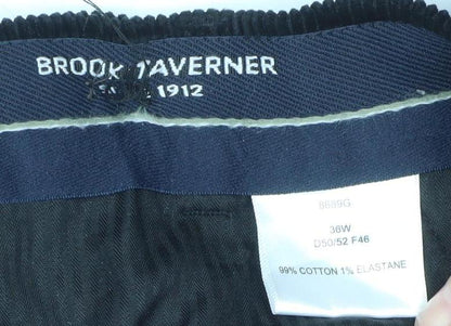 Mens UK Size 36W Brook Taverner Regular Fit Casual Workwear Black Trousers