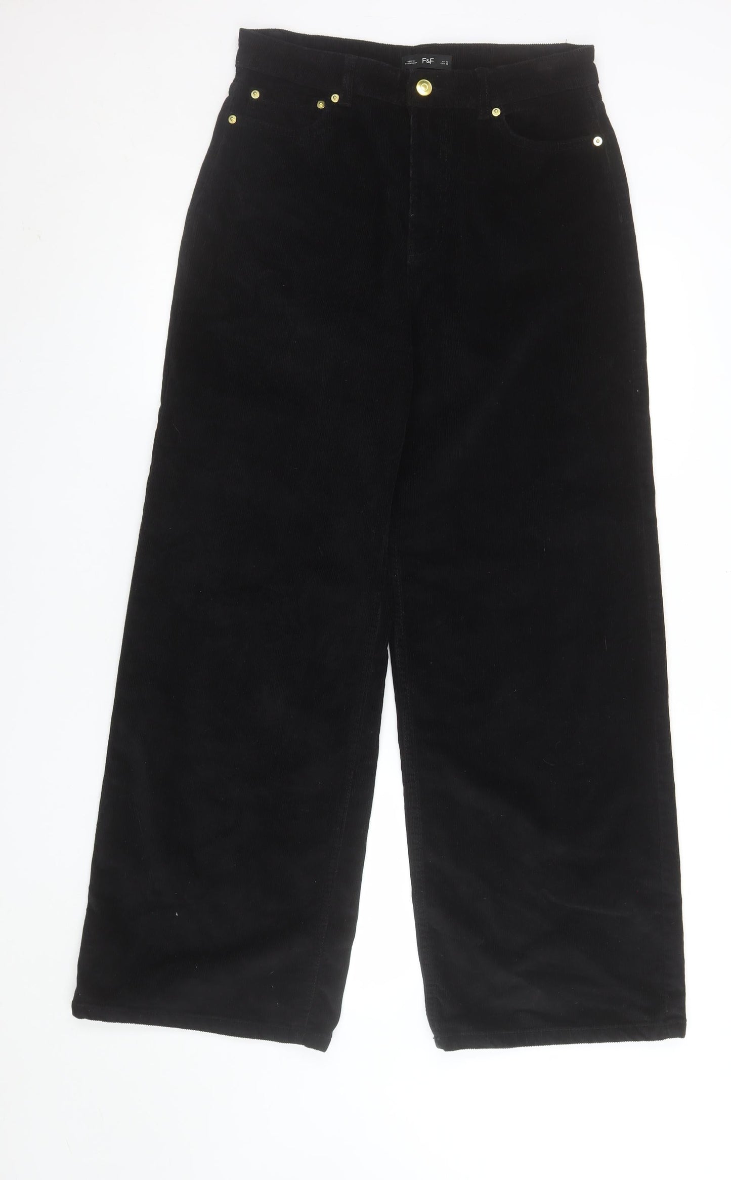 Womens UK Size 10 F&F Regular Fit Casual Workwear Black Trousers