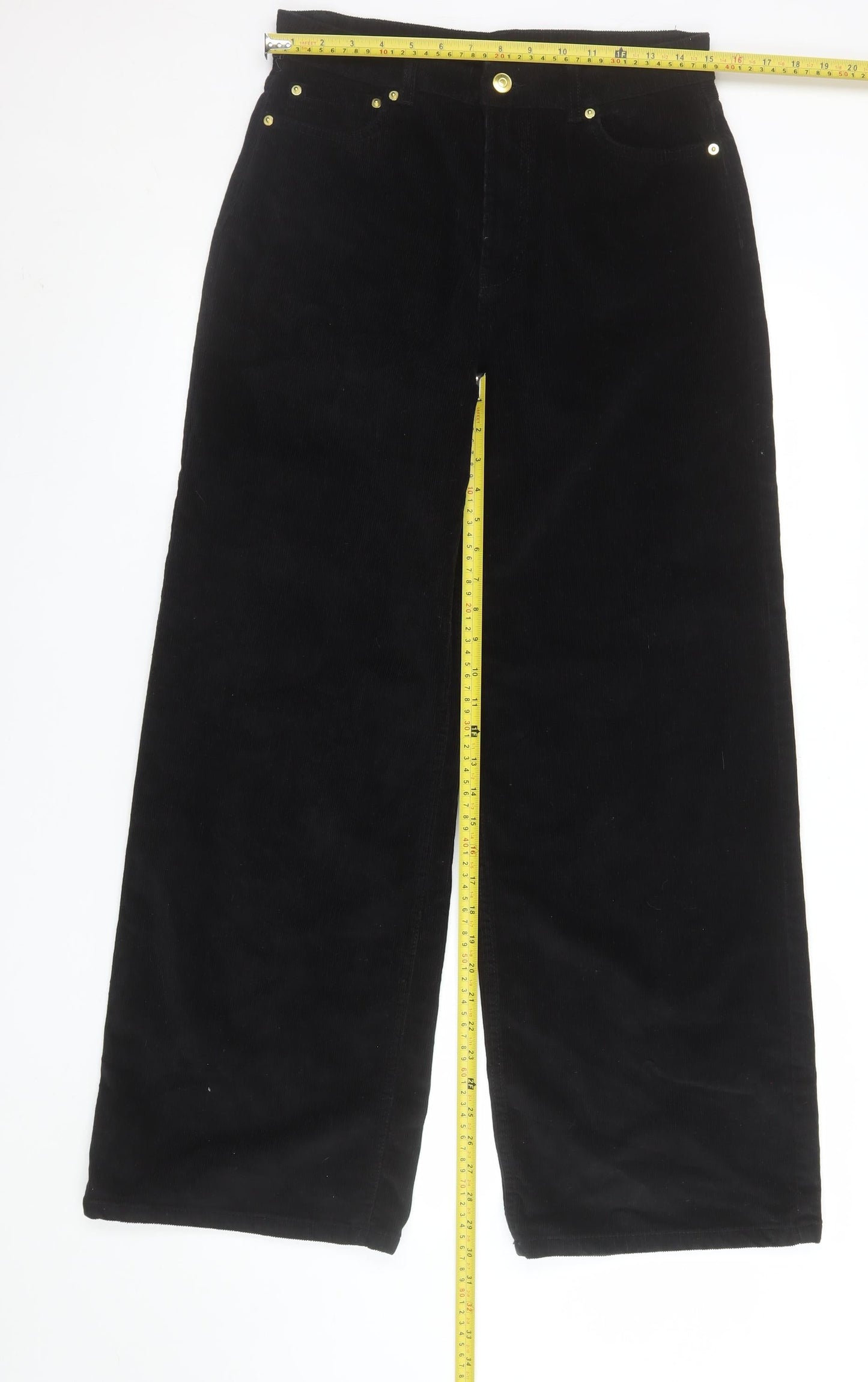Womens UK Size 10 F&F Regular Fit Casual Workwear Black Trousers
