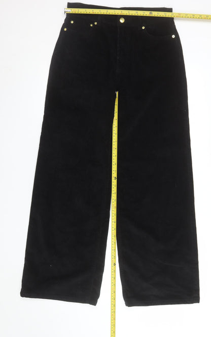 Womens UK Size 10 F&F Regular Fit Casual Workwear Black Trousers