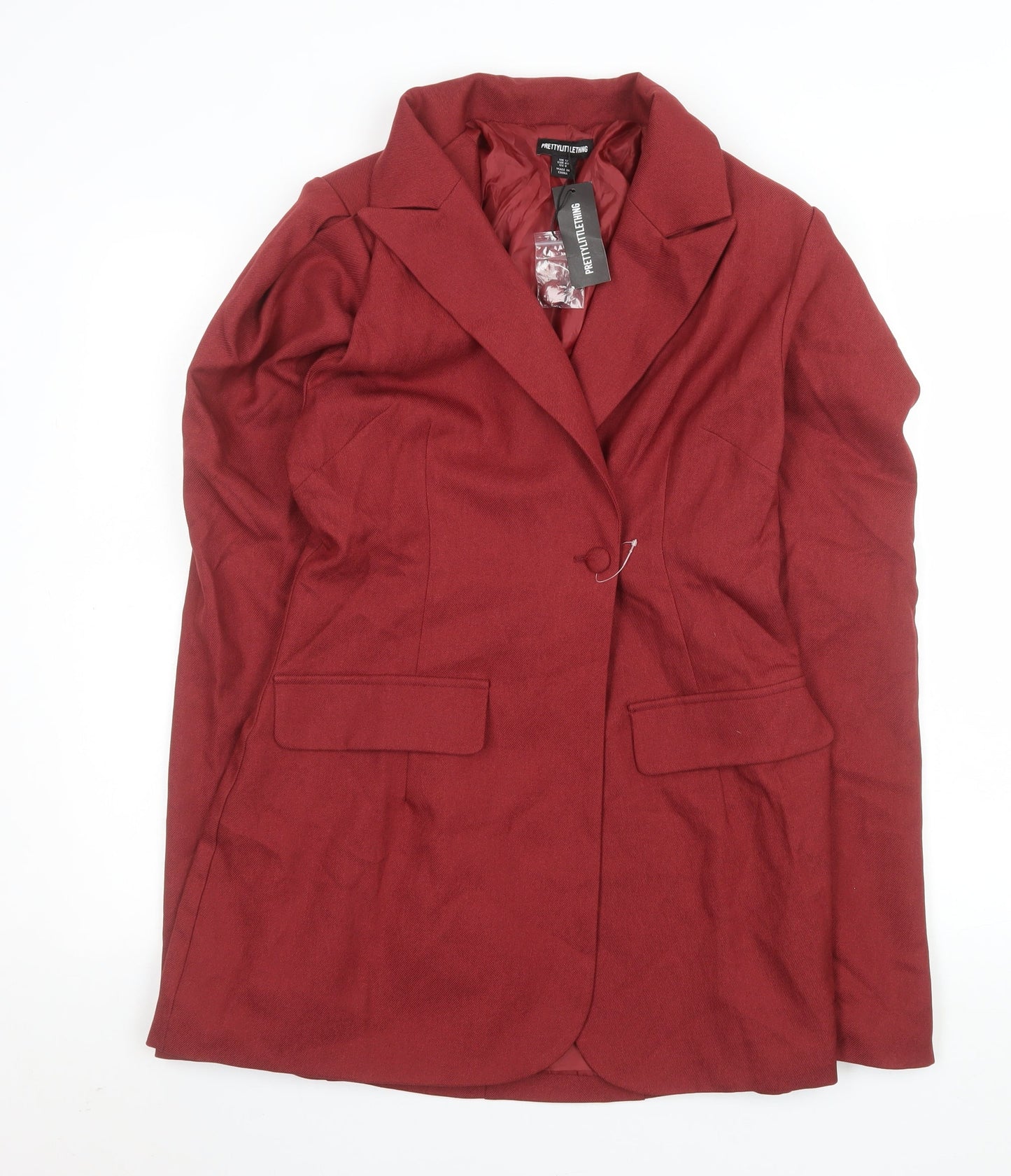Womens UK Size 12 PRETTYLITTLETHING Regular Red Blazer