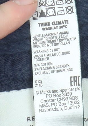 Mens UK Size 42 in Marks and Spencer Regular Fit Casual Blue Trousers