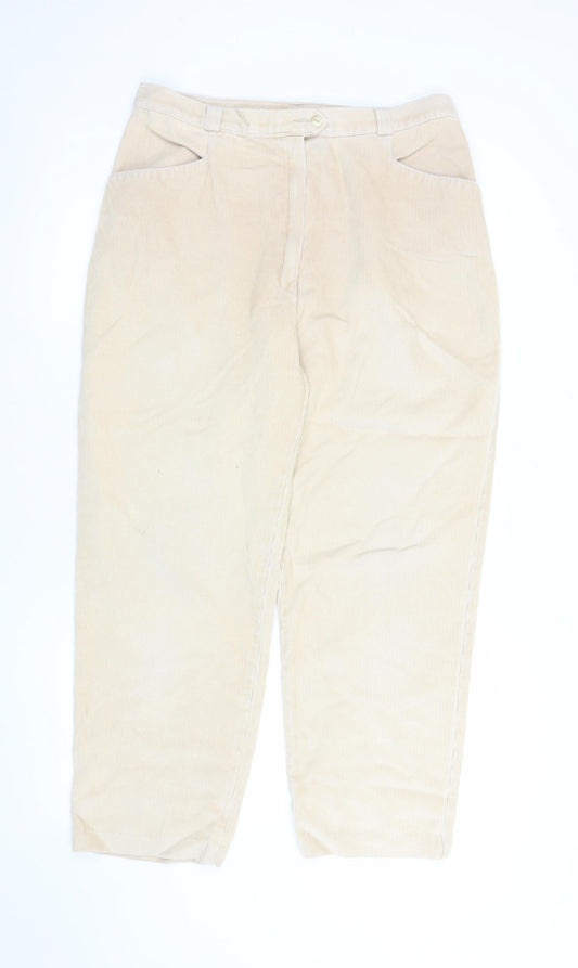 Womens UK Size 18 Marks and Spencer Regular Fit Chino Beige Trousers