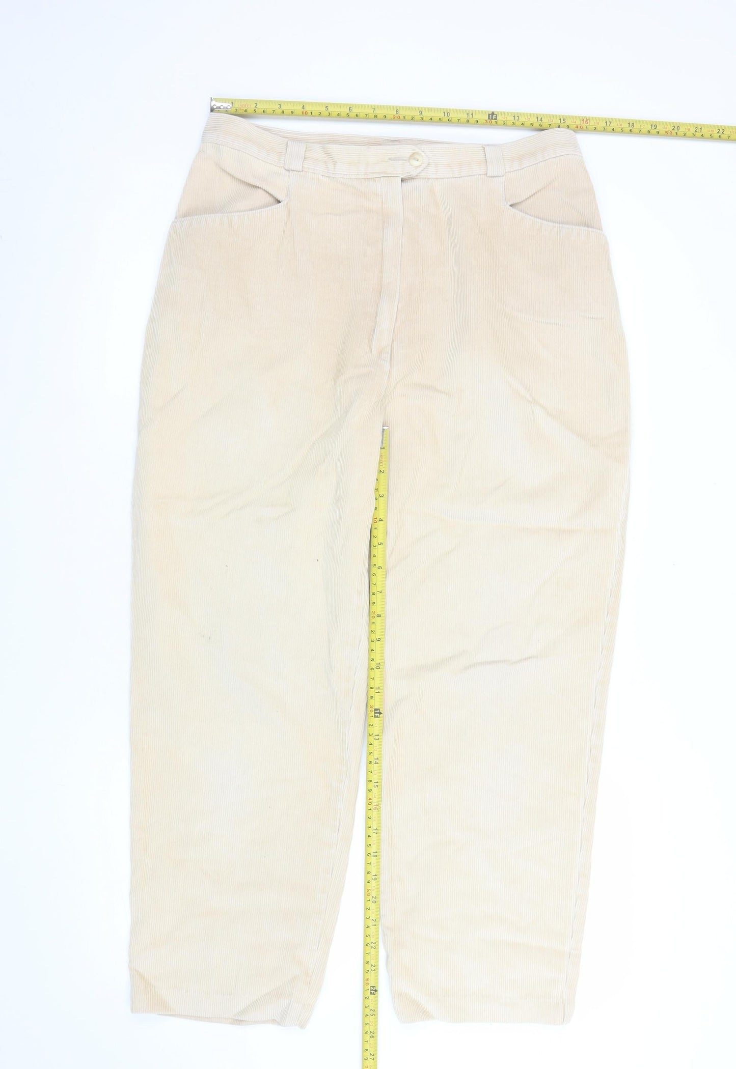 Womens UK Size 18 Marks and Spencer Regular Fit Chino Beige Trousers
