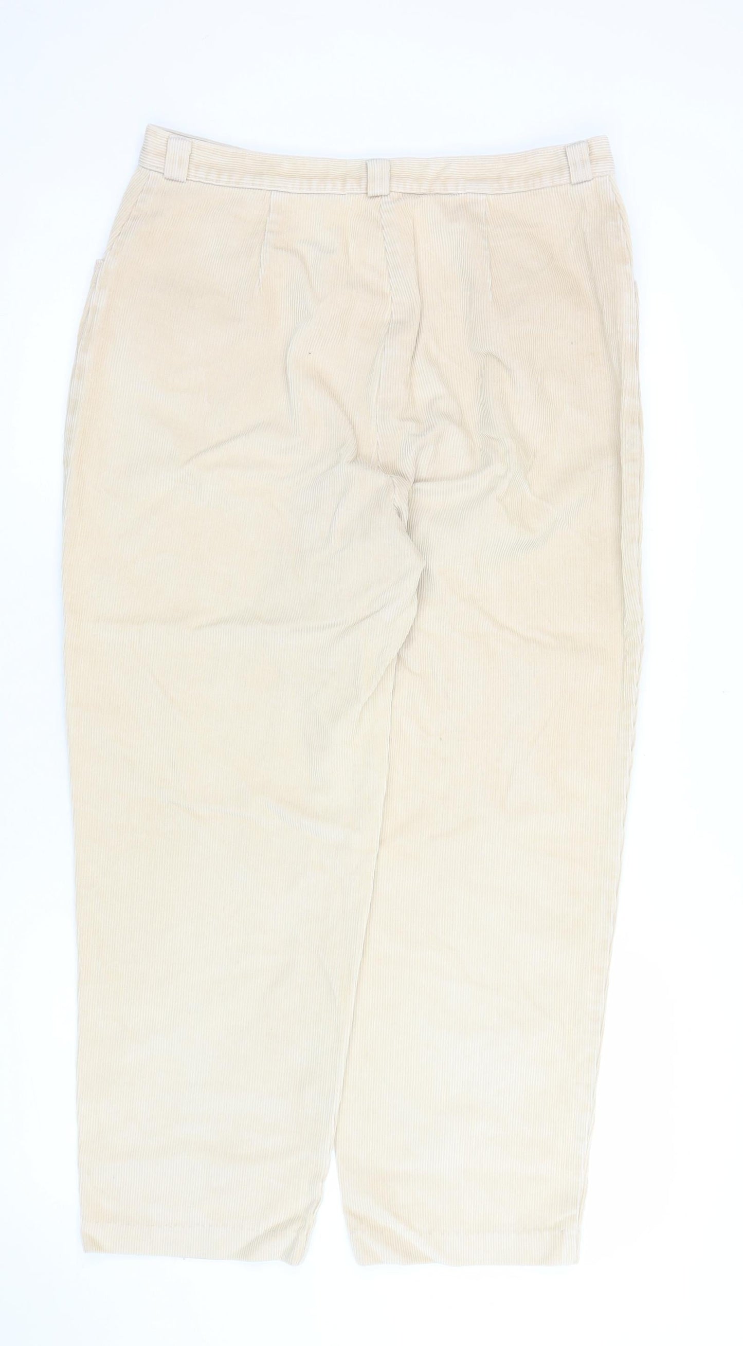 Womens UK Size 18 Marks and Spencer Regular Fit Chino Beige Trousers