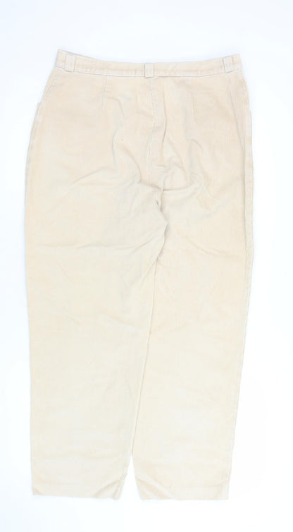 Womens UK Size 18 Marks and Spencer Regular Fit Chino Beige Trousers