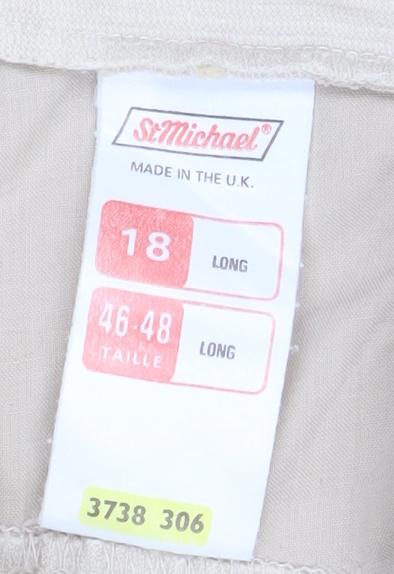 Womens UK Size 18 Marks and Spencer Regular Fit Chino Beige Trousers