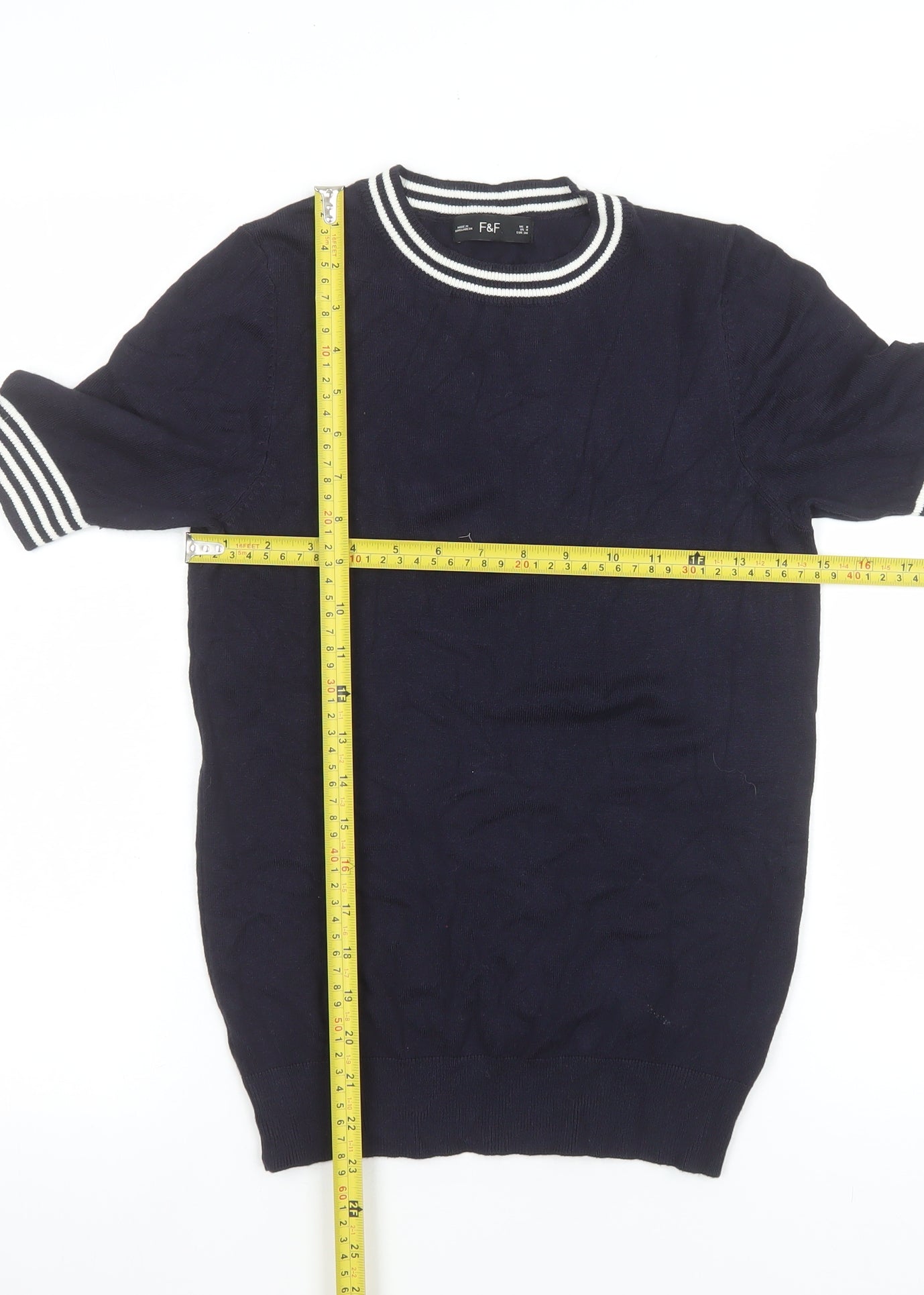 F&F Women’s Blue Short Sleeve Knit T-Shirt UK 8