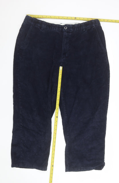 L.L. Bean Men's Blue Corduroy Chino Trousers 36W 29L Regular Fit