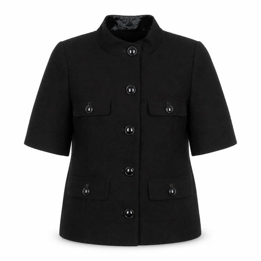 Front view of Principles Women's Black, size 18, Cotton Lined 3/4 Sleeve Blazer