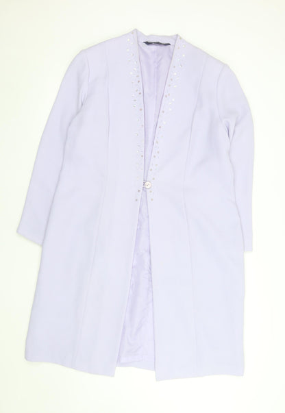 Womens UK Size 18 Fashion Extra Purple Overcoat