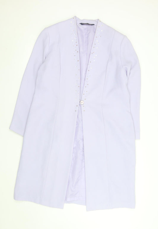 Womens UK Size 18 Fashion Extra Purple Overcoat