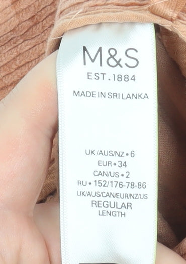 Womens UK Size 6 Marks and Spencer Regular Fit Cropped Beige Trousers