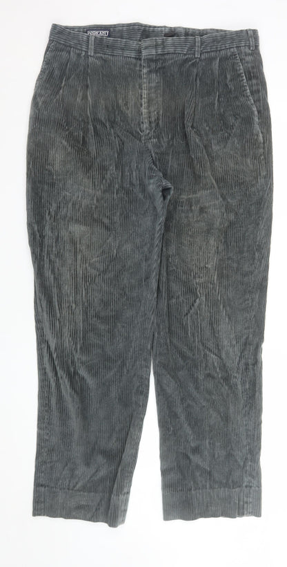 Mens UK Size 38 Lands' End Regular Fit Casual Grey Trousers