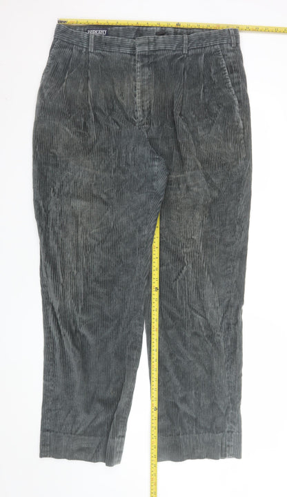 Mens UK Size 38 Lands' End Regular Fit Casual Grey Trousers