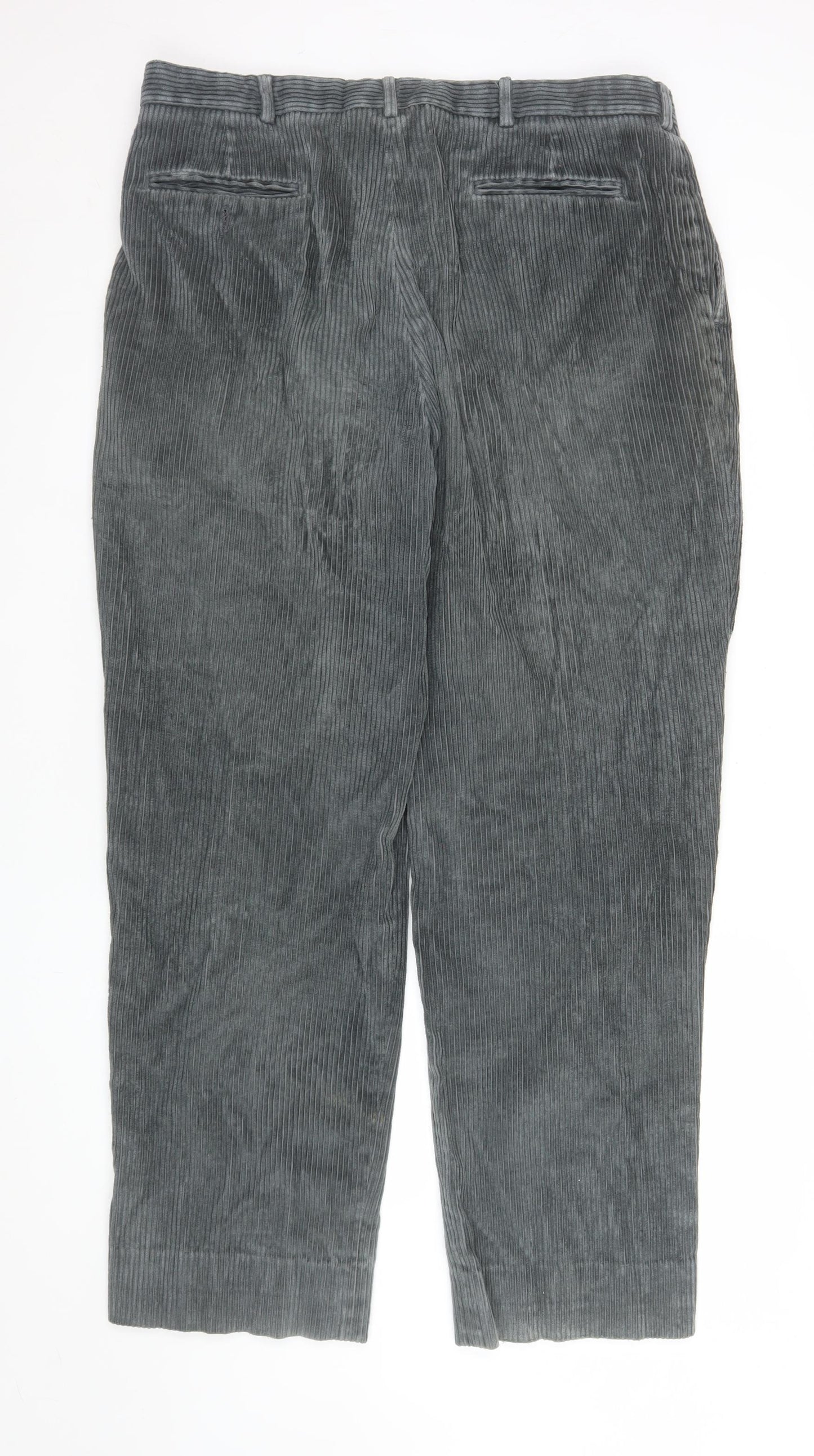 Mens UK Size 38 Lands' End Regular Fit Casual Grey Trousers