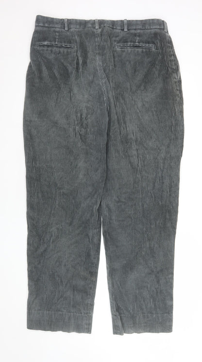 Mens UK Size 38 Lands' End Regular Fit Casual Grey Trousers