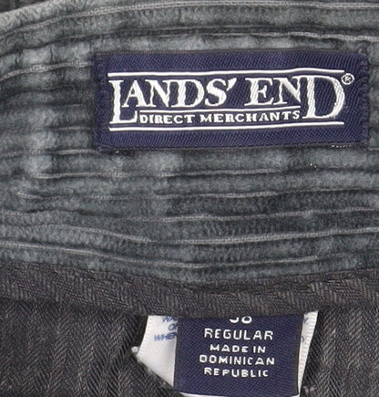 Mens UK Size 38 Lands' End Regular Fit Casual Grey Trousers