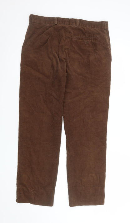 Mens UK Size M James Pringle Regular Fit Casual Brown Trousers