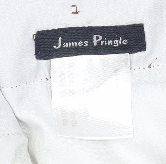 Mens UK Size M James Pringle Regular Fit Casual Brown Trousers